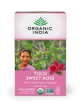 Tulsi Sweet Rose 18 Bags - Organic India - Healthspan Holistic