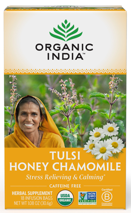 Tulsi Honey Chamomile 18 Bags - Organic India - Healthspan Holistic