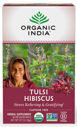 Tulsi Hibiscus 18 Bags - Organic India - Healthspan Holistic