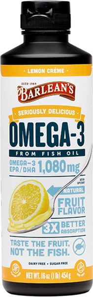 Seriously Delicious Omega-3 Fish Oil Lemon Creme 16 oz - Healthspan Holistic