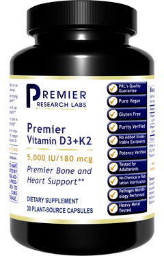 Premier Vitamin D3+K2 30 Capsules - Premier Research Labs - Healthspan Holistic