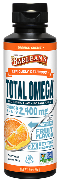 Seriously Delicious Total Omega Orange Creme 8 oz - Barlean’s - Healthspan Holistic