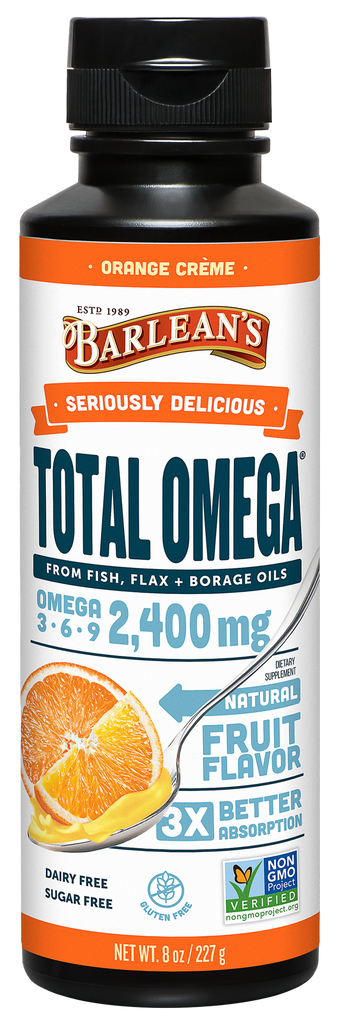 Seriously Delicious Total Omega Orange Creme 8 oz - Barlean’s - Healthspan Holistic