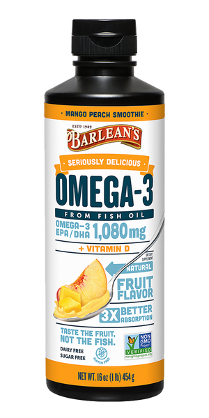 Seriously Delicious Omega-3 Mango Peach Smoothie 16 oz - Healthspan Holistic