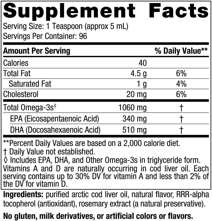 Arctic Cod Liver Oil Orange 8 fl oz - Nordic Naturals - Healthspan Holistic