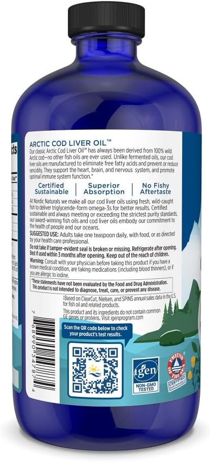 Arctic Cod Liver Oil Orange 8 fl oz - Nordic Naturals - Healthspan Holistic