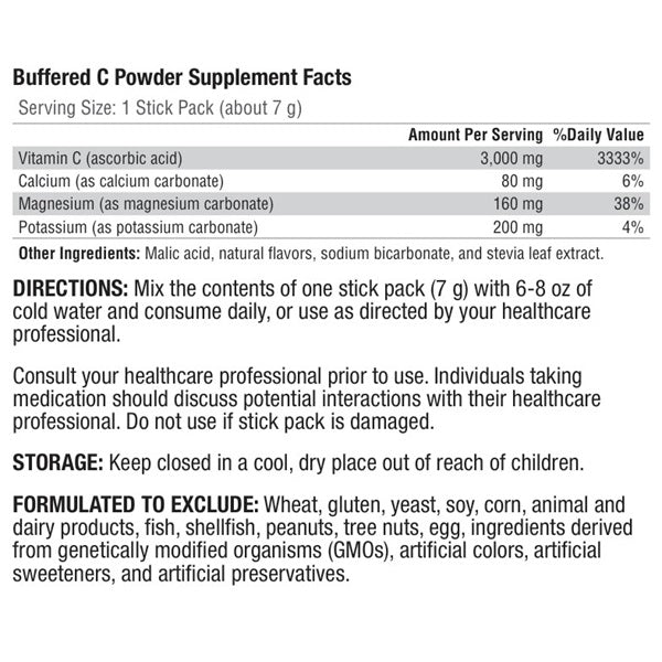 Buffered C Powder Fruit Punch 20 Servings - XYMOGEN® - Healthspan Holistic