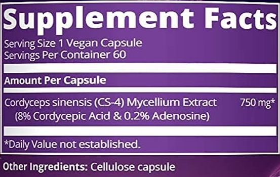 Cordyceps CS-4 Strain 60 Capsules - MRM - Healthspan Holistic