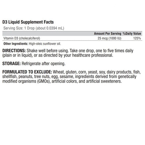 D3 Liquid 2.03 fl oz - XYMOGEN® - Healthspan Holistic