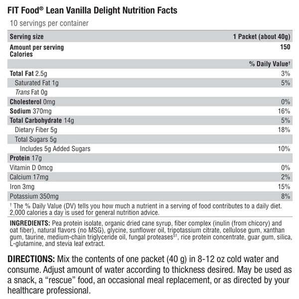 FIT Food® Lean Vanilla Delight 10 Servings - XYMOGEN® - Healthspan Holistic