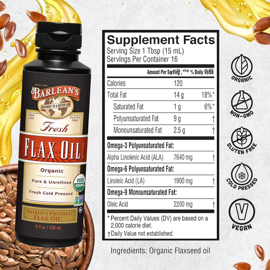 Fresh Flax Oil 32 oz - Barlean’s - Healthspan Holistic