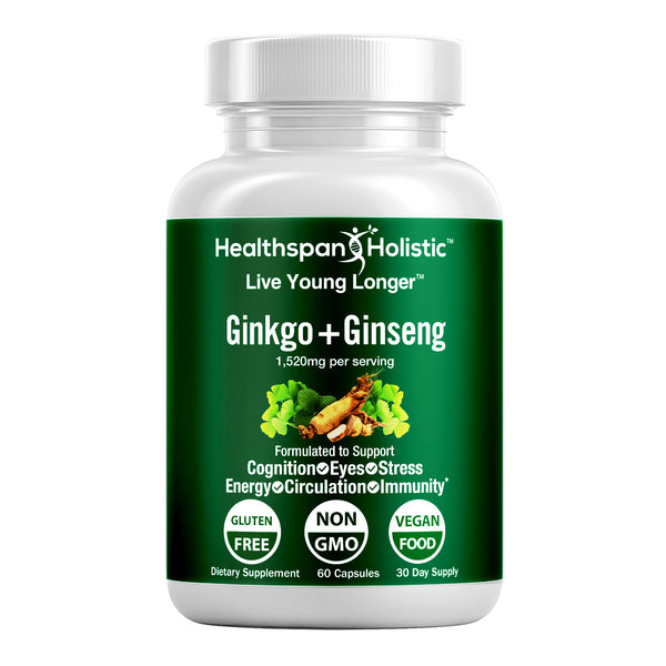 Ginkgo Biloba + Ginseng 60 Capsules - Healthspan Holistic - Healthspan Holistic