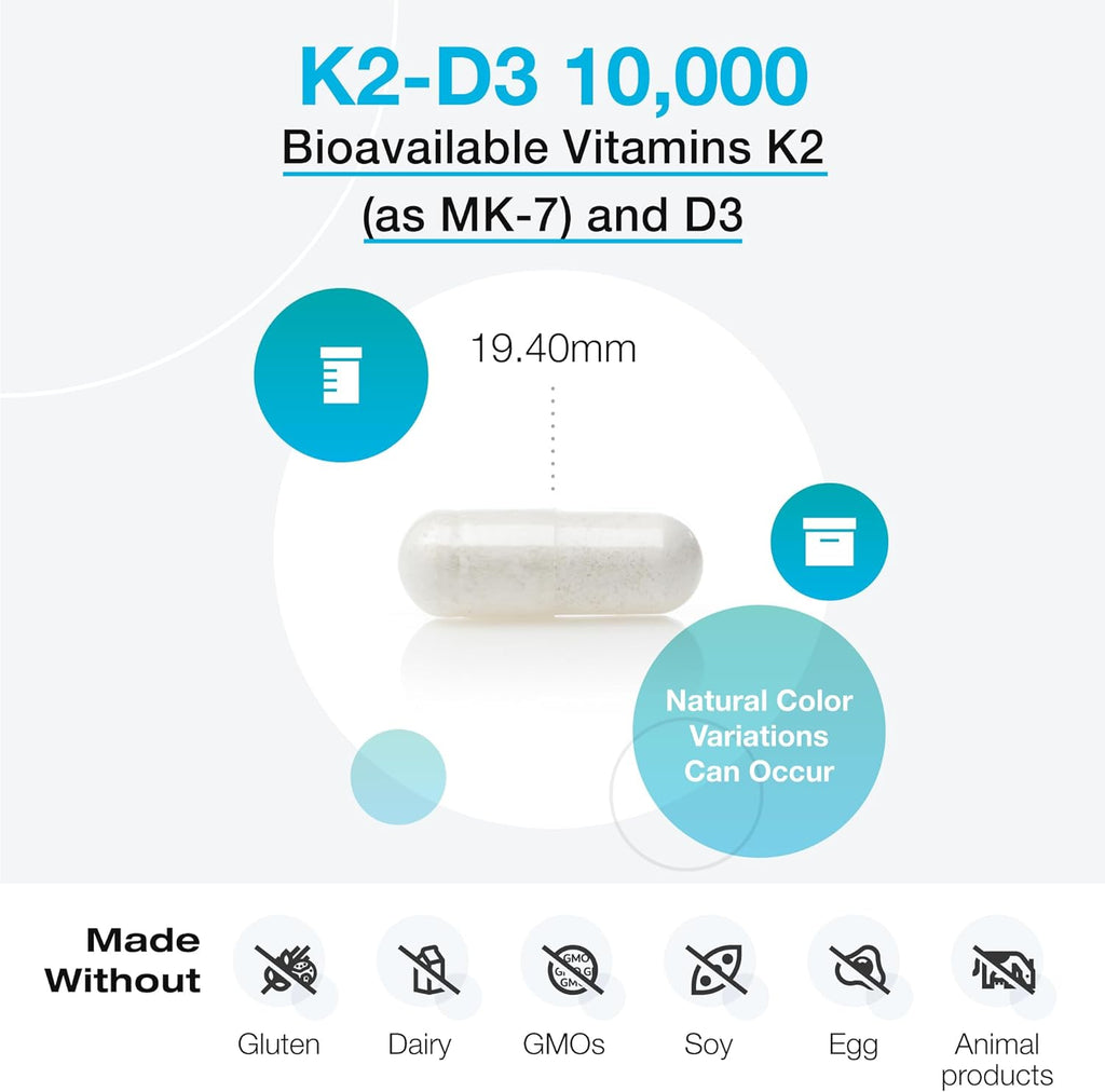 K2-D3 10,000 60 Capsules - XYMOGEN® - Healthspan Holistic