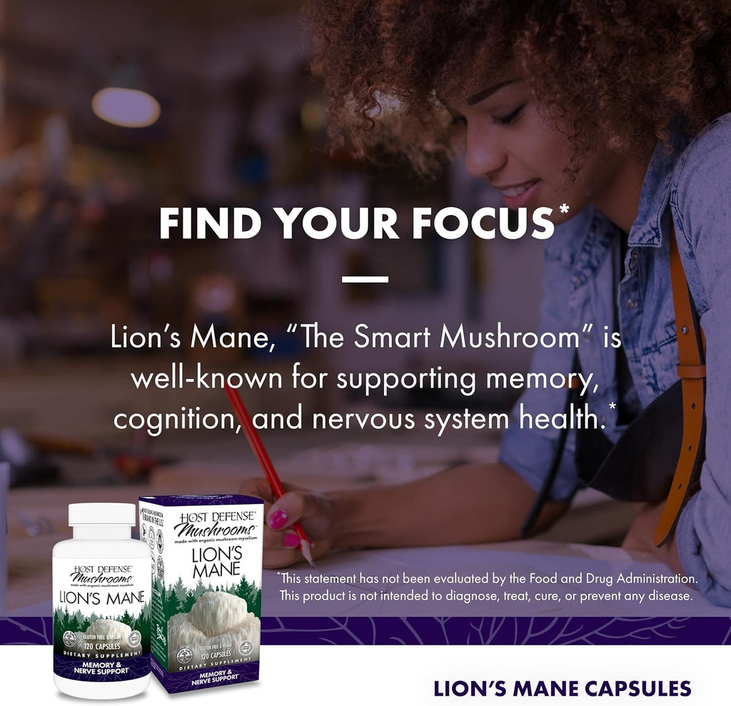 Lion's Mane 30 Capsules - Host Defense - Healthspan Holistic