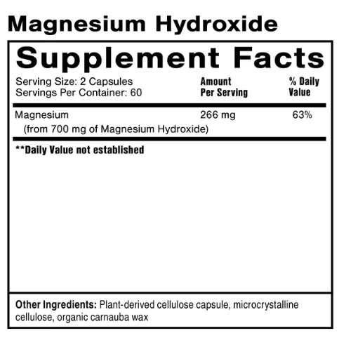 Magnesium Hydroxide 120 Capsules - Quicksilver - Healthspan Holistic