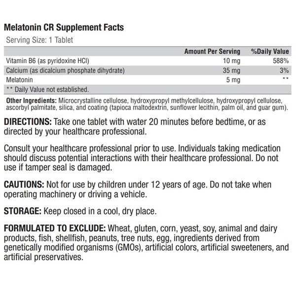 Melatonin CR 180 Tablets - XYMOGEN® - Healthspan Holistic