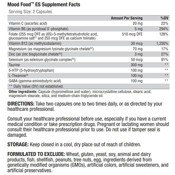 Mood Food™ ES 120 Capsules - XYMOGEN® - Healthspan Holistic