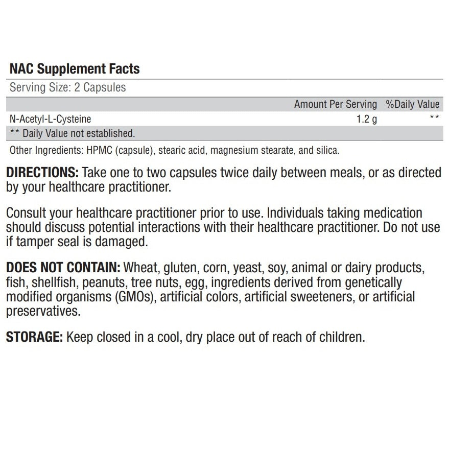 NAC 120 Capsules - XYMOGEN® - Healthspan Holistic