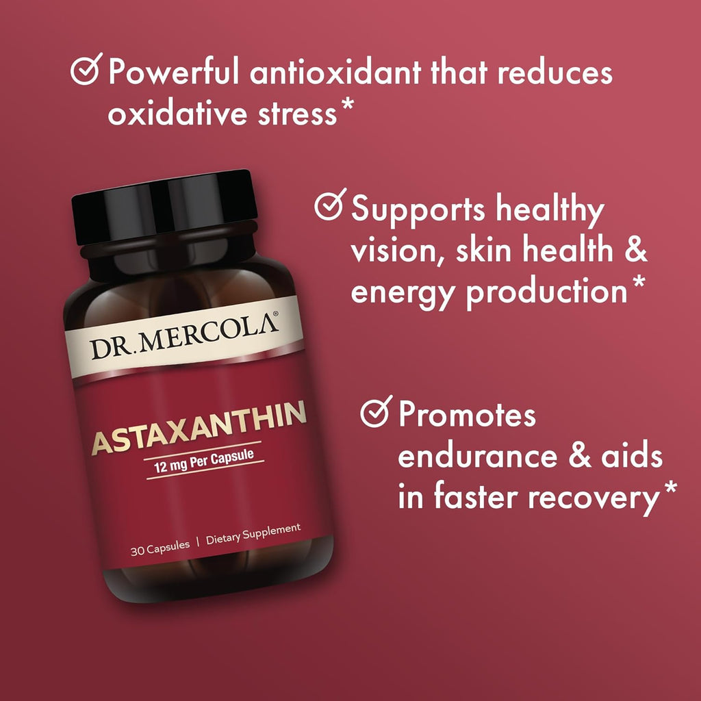 Organic Astaxanthin 12 mg 90 Capsules - Dr. Mercola - Healthspan Holistic