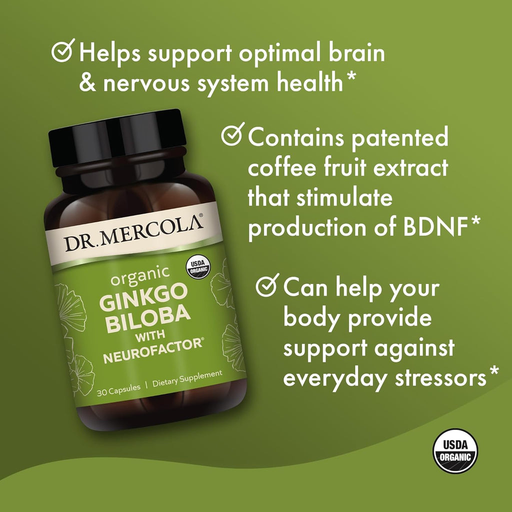 Organic Ginkgo Biloba 30 Capsules - Dr. Mercola - Healthspan Holistic