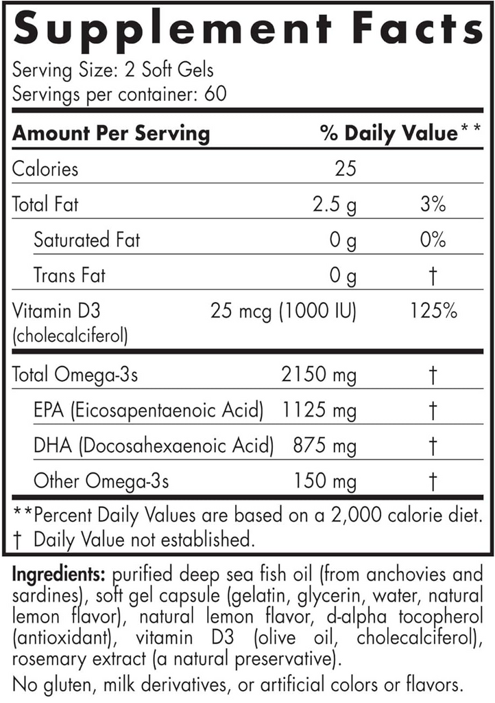 ProOmega 2000-D 120 Softgels - Nordic Naturals - Healthspan Holistic