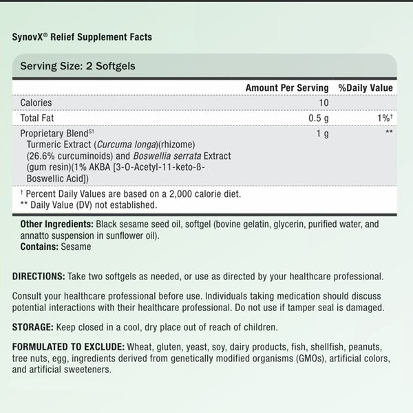 SynovX® Relief 120 Softgels - XYMOGEN® - Healthspan Holistic