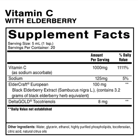 Vitamin C + Elderberry 3.38 fl oz - Quicksilver - Healthspan Holistic