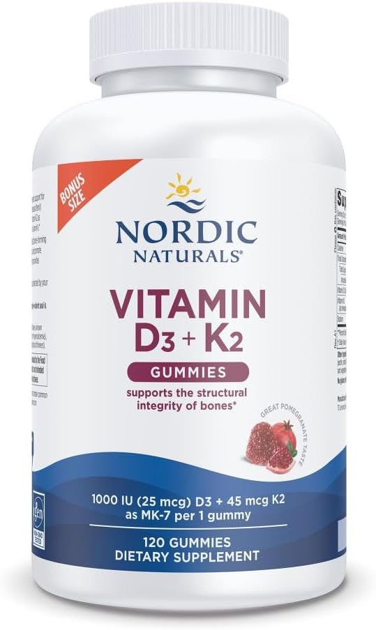 Vitamin D3+K2 Gummies Pomegranate 60 Gummies - Nordic Naturals - Healthspan Holistic