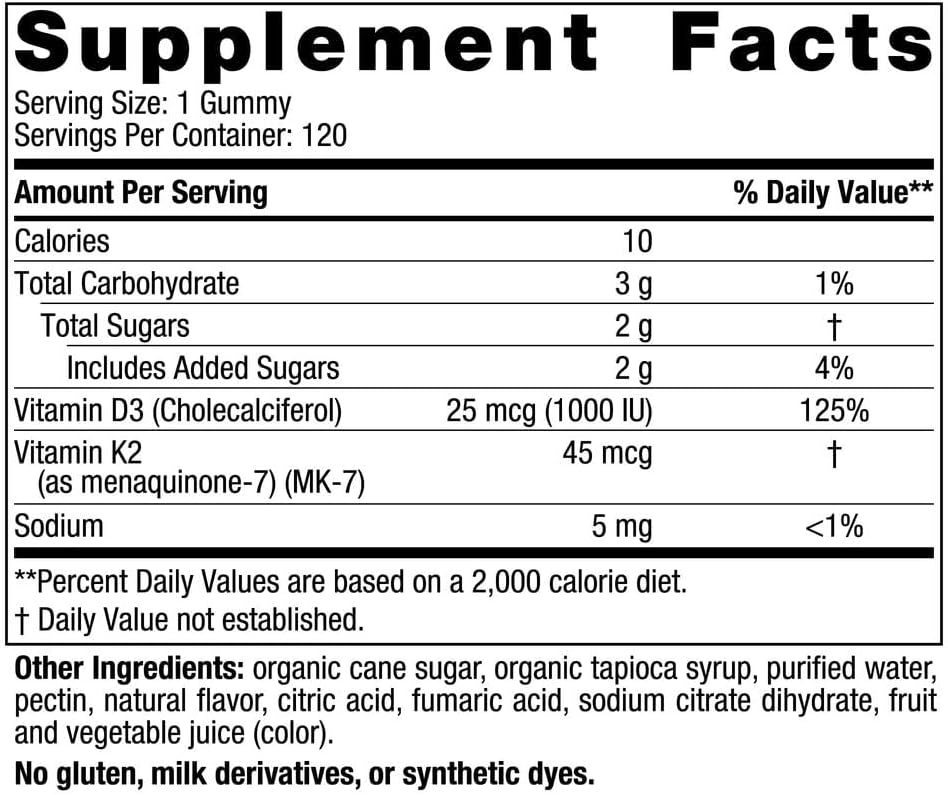 Vitamin D3+K2 Gummies Pomegranate 60 Gummies - Nordic Naturals - Healthspan Holistic