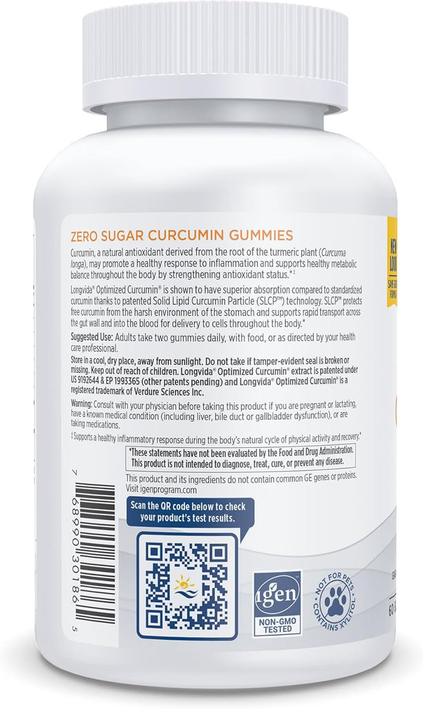 Zero Sugar Curcumin Gummies 60 Gummies - Nordic Naturals - Healthspan Holistic