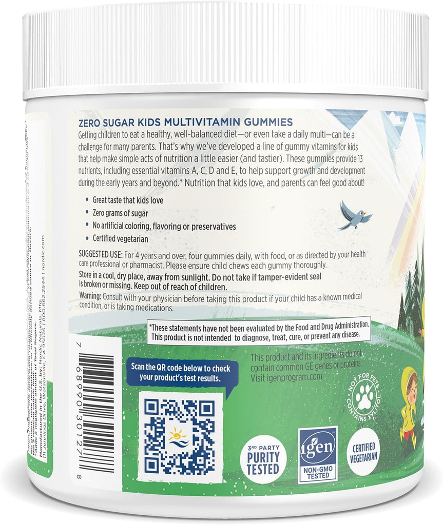 Zero Sugar Kids Multi Gummies 120 Gummies - Nordic Naturals - Healthspan Holistic