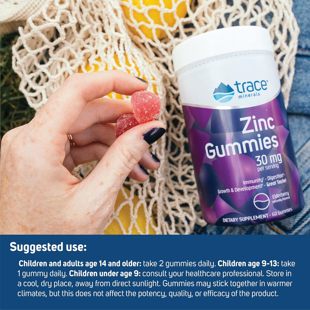 Zinc Gummies Elderberry 60 Gummies - Trace Minerals - Healthspan Holistic